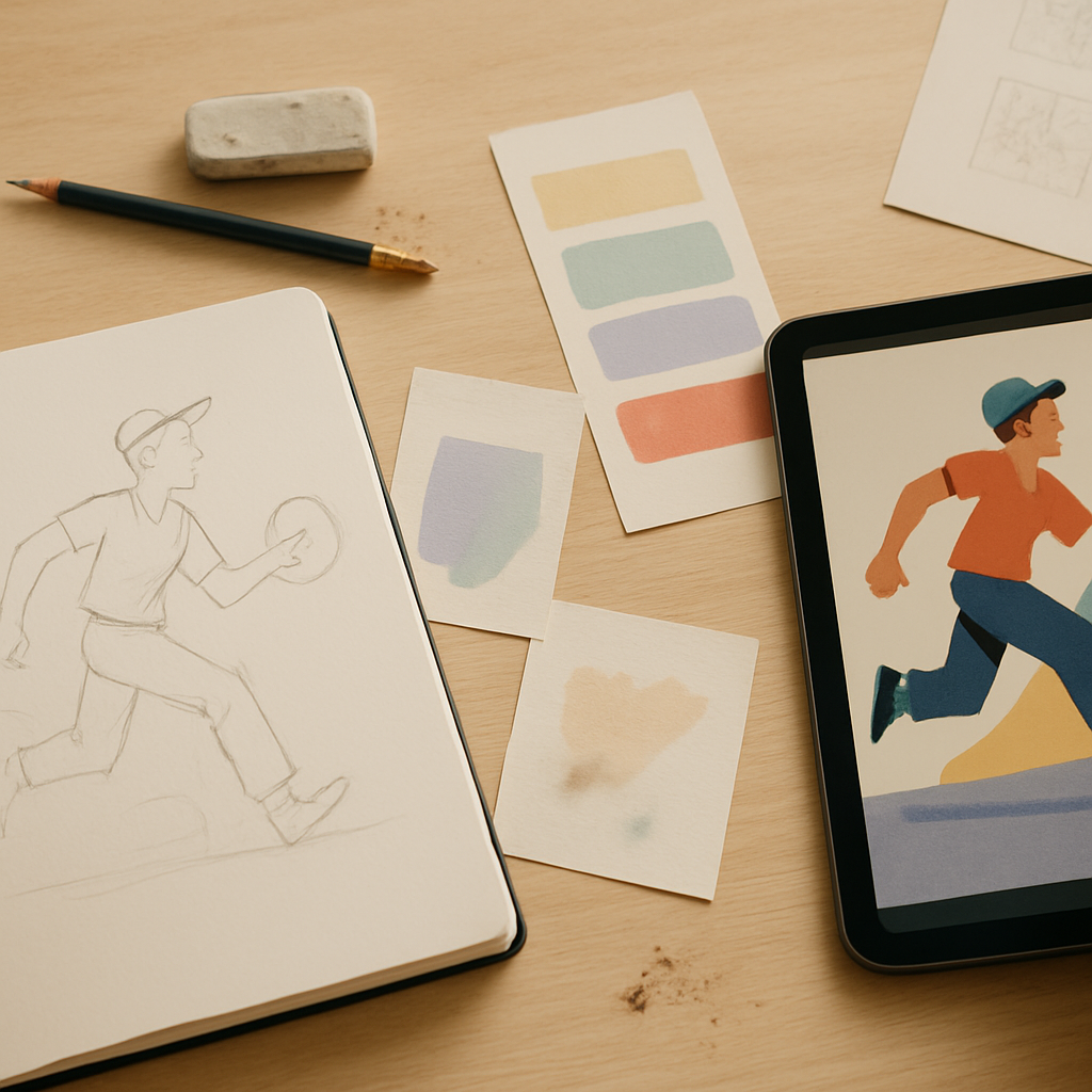 Illustrationstechniken und Stil bei robwaltoon: Inspiration